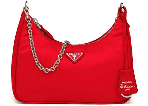 red prada nylon leather strap 42|Prada purses.